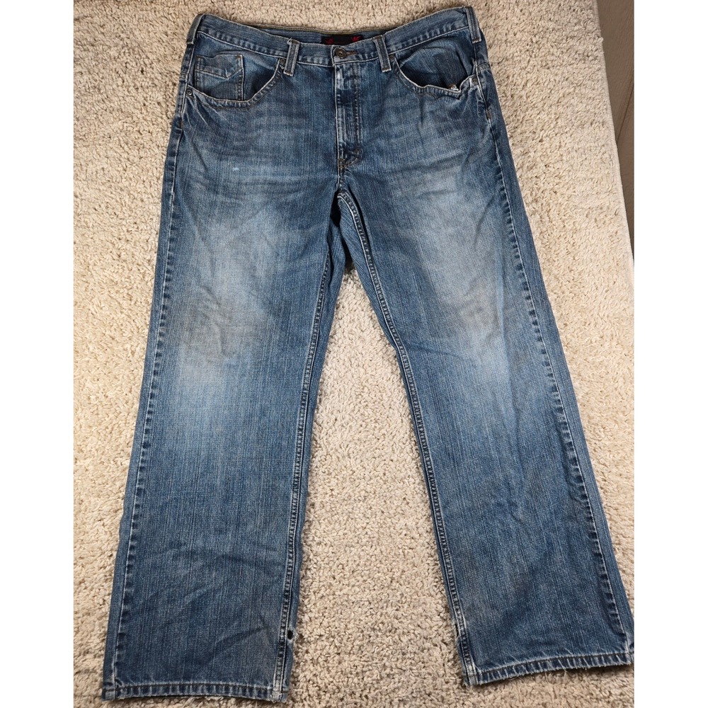 Hawk Mens Skate Denim Jeans 38x32 Medium Wash Loose Fit Y2K Tony Hawk